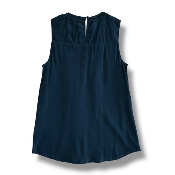 Banana Republic 100% Silk Black Sleeveless Blouse Top‎ M Cutout Neckline - Picture 4 of 8
